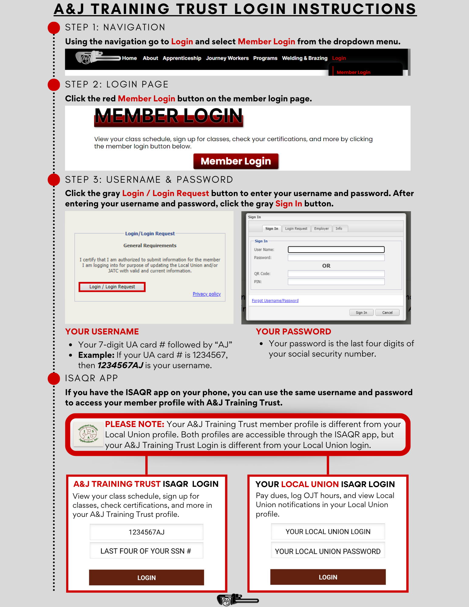 A&J Training Login Instructions