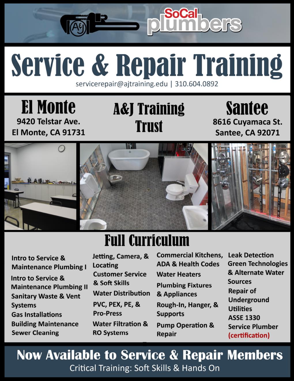 Current Service & Repair Calendar for Santee